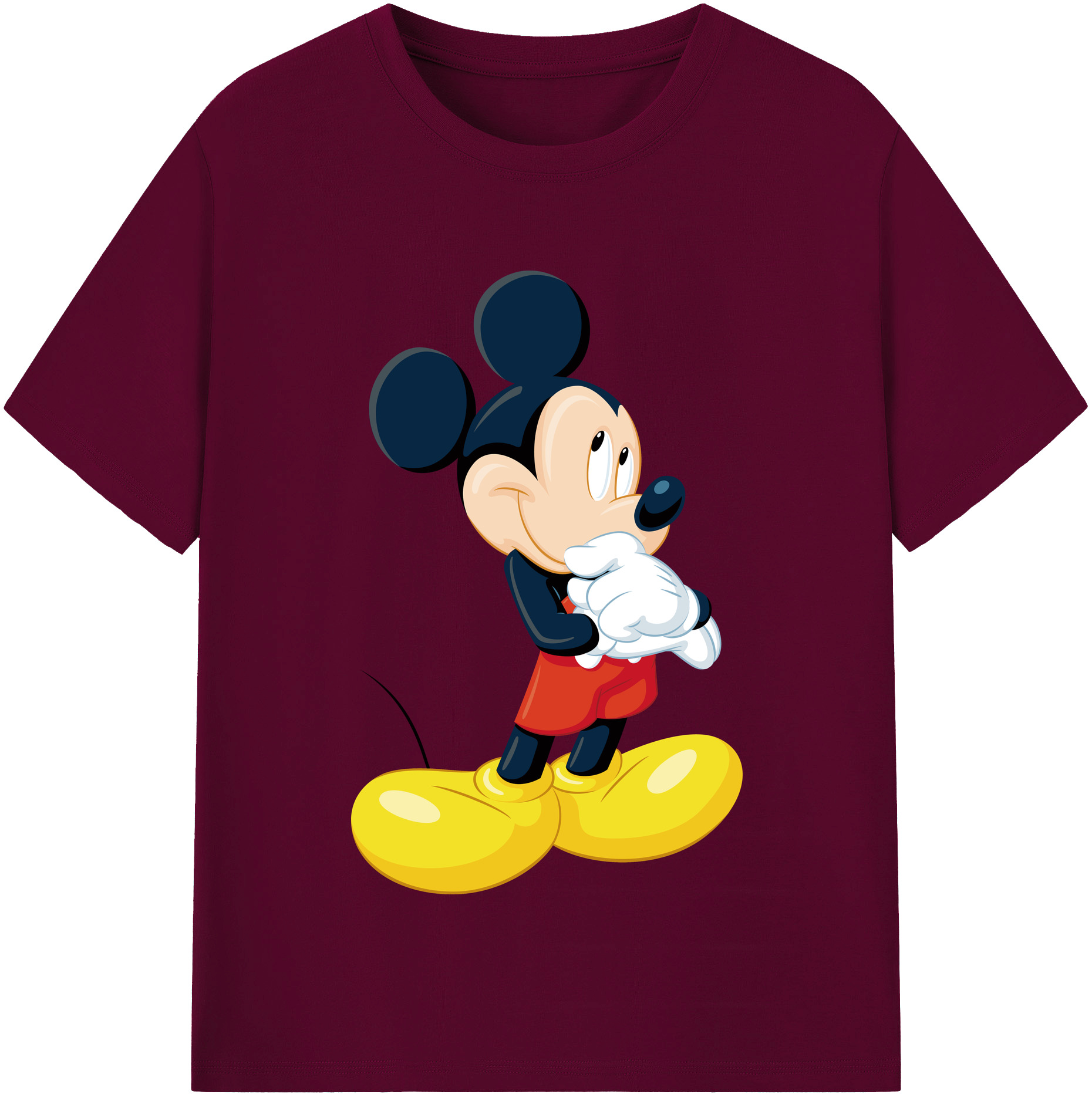 （画像用） ミッキーマウス Mickey Mouse レディースカジュアルプリントTシャツ（綿100％）
